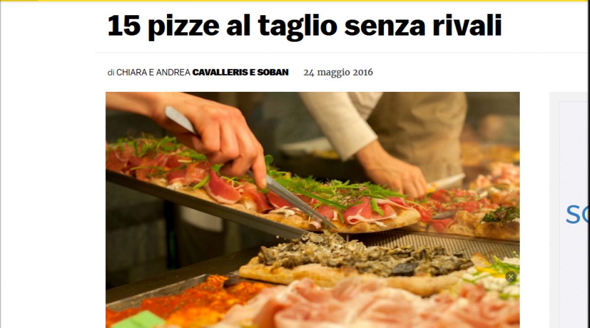 La pizzeria Fratelli Valle tra le migliori 15 Pizzerie al Taglio d’ Italia , secondo DISSAPORE