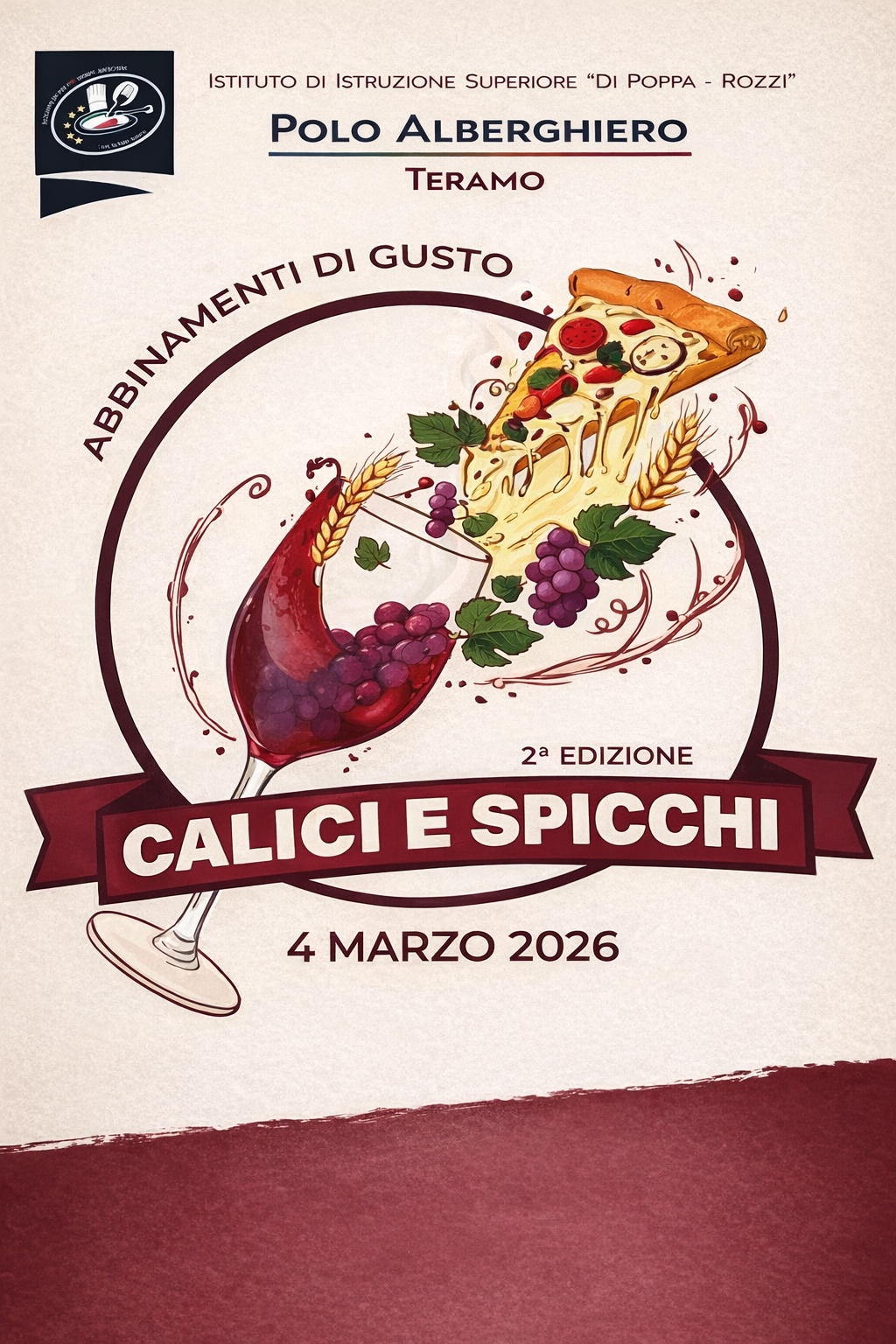 Valerio Valle a Calici e Spicchi 2026: pizza e cocktail low alcohol all’Istituto Alberghiero di Teramo
