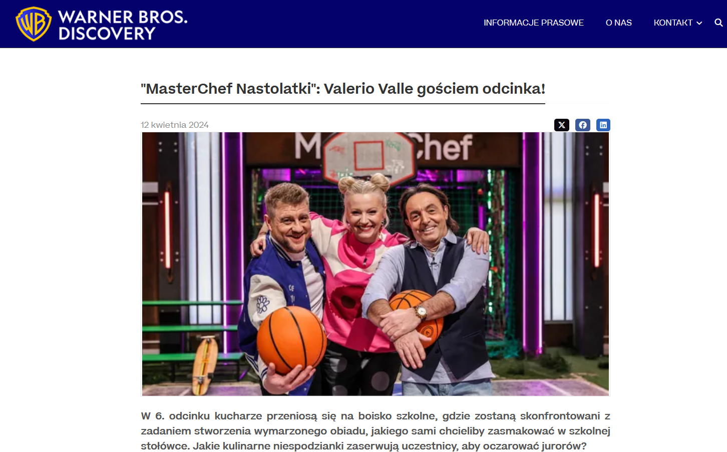 Warner Bros. Discovery parla di Valerio Valle